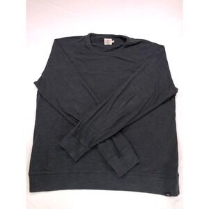 Faherty Brand Mens Large Charcoal Gray Slub Knit Raglan Crewneck Pullover Shirt